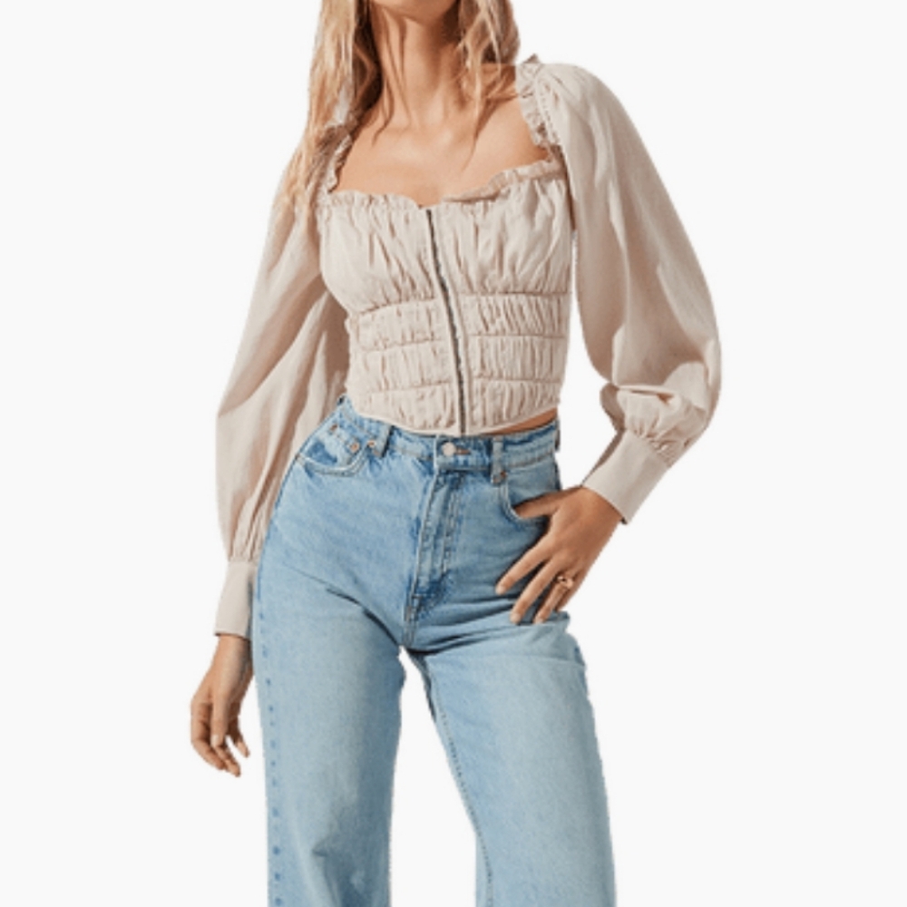 Astr Amber Top Women's Small Taupe NWT